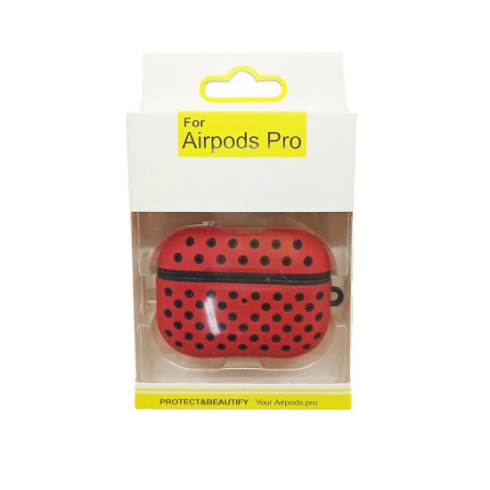FASHION DESIGN CASE FOR APPLE AIRPODS PRO RED BLACK FASHION DESIGN CASE FOR APPLE AIRPODS PRO RED BLACK